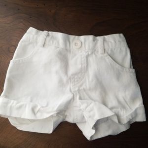 Girls White Jean Short